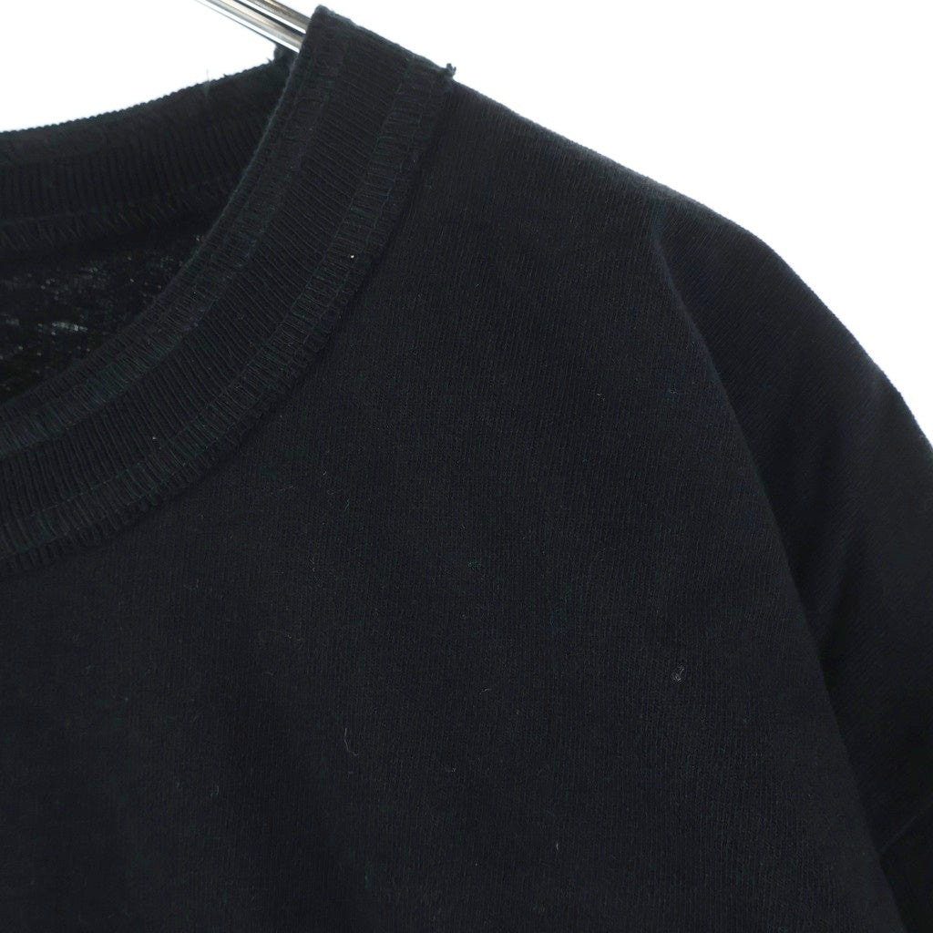 Sacai(サカイ) 21AW ×KAWS FLOCK PRINT T-SHIRT カウズ フロックプリント コットン クルーネックTシャツ カットソー ブラック 21-0288S