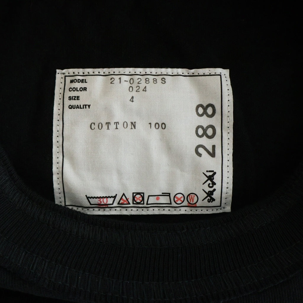 Sacai(サカイ) 21AW ×KAWS FLOCK PRINT T-SHIRT カウズ フロックプリント コットン クルーネックTシャツ カットソー ブラック 21-0288S
