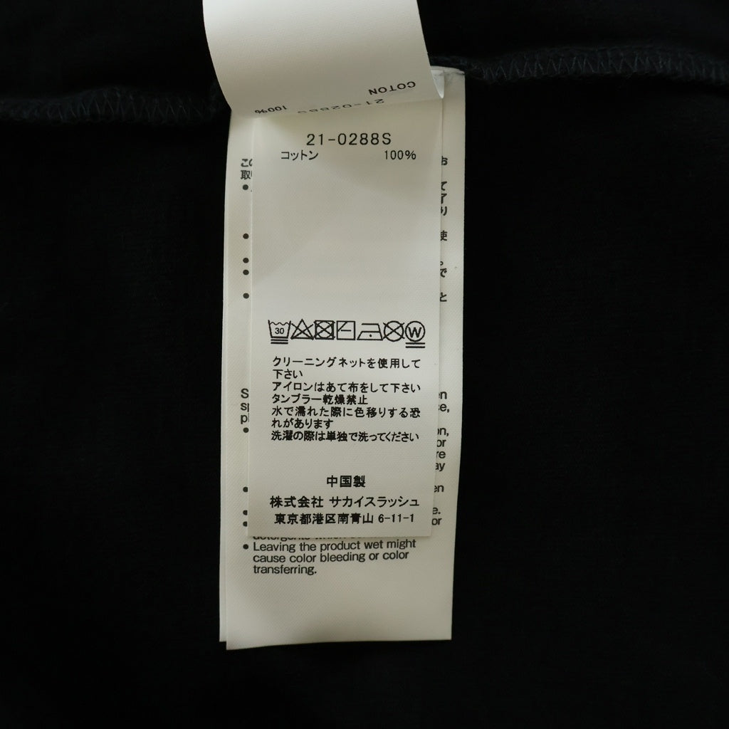 Sacai(サカイ) 21AW ×KAWS FLOCK PRINT T-SHIRT カウズ フロックプリント コットン クルーネックTシャツ カットソー ブラック 21-0288S