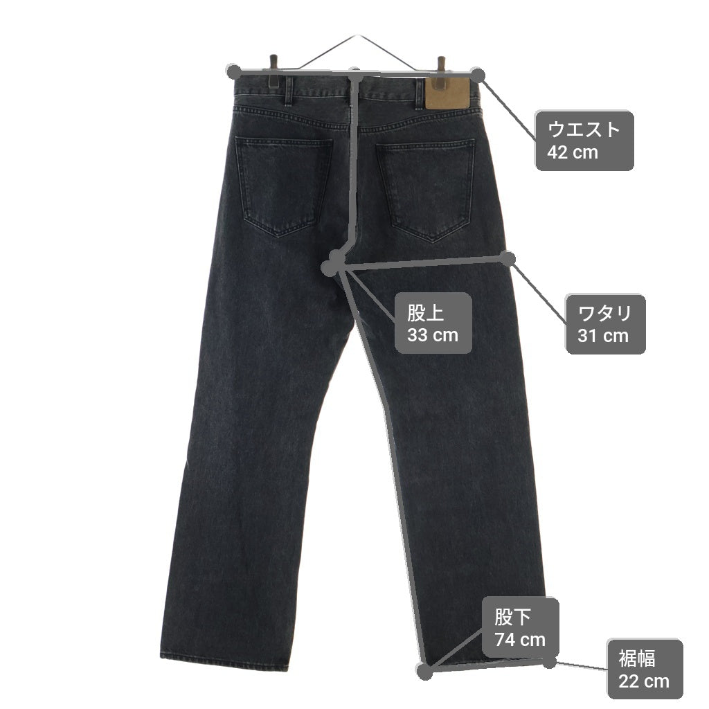 CELINE(セリーヌ) 23AW KURT JEANS カート チャコールウォッシュ加工 ボタンフライストレートレッグジーンズ デニムパンツ ブラック 2N574947F 38CH