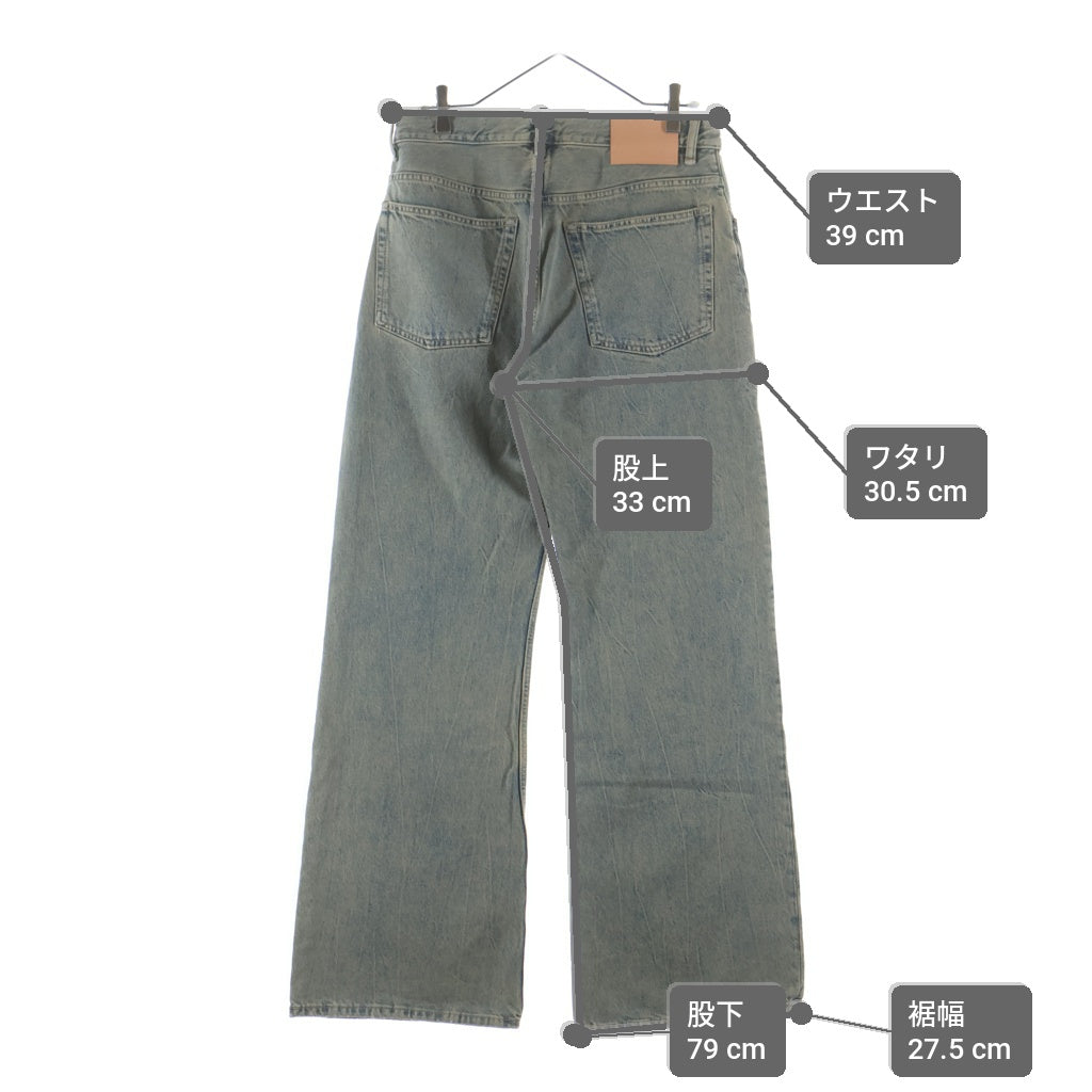 Acne Studios(アクネ ストゥディオズ) 2021M デルタ バックロゴパッチ ウオッシュド加工 マルチポケット ボタンフライ レギュラー フィット デニム パンツ B00338