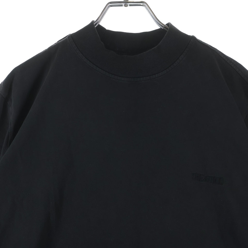 THE ATTICO(ジ・アティコ) 26SS ロゴ刺繍 モックネック半袖Tシャツ カットソー ブラック 260WCT00360