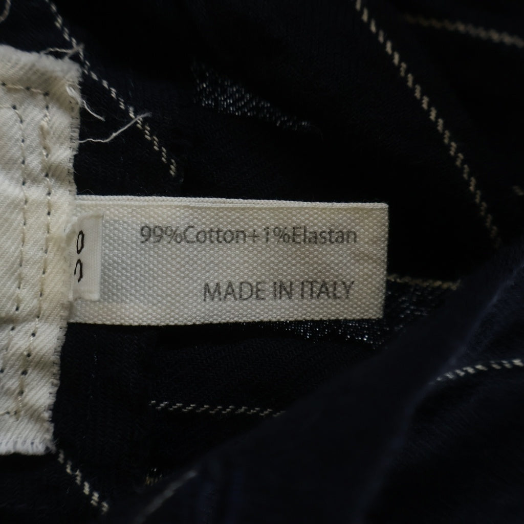 NO BRAND(ノーブランド) H+ HANNOH WESSEL (アッシュプリュス アノー ヴェセル) ストライプ コットン 長袖シャツ ネイビー/ホワイト