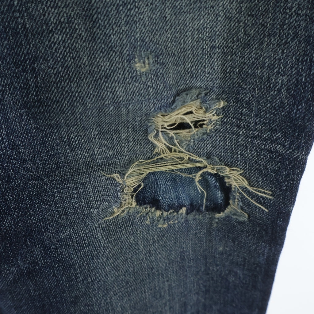 RON HERMAN DENIM(ロンハーマンデニム) ダメージ リペア加工 ストレート ジップフライ デニムパンツ インディゴ 2720600076