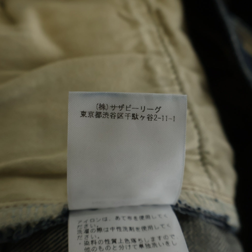 RON HERMAN DENIM(ロンハーマンデニム) ダメージ リペア加工 ストレート ジップフライ デニムパンツ インディゴ 2720600076