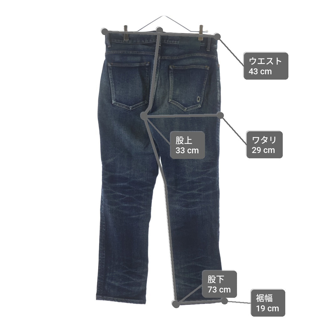 RON HERMAN DENIM(ロンハーマンデニム) ダメージ リペア加工 ストレート ジップフライ デニムパンツ インディゴ 2720600076