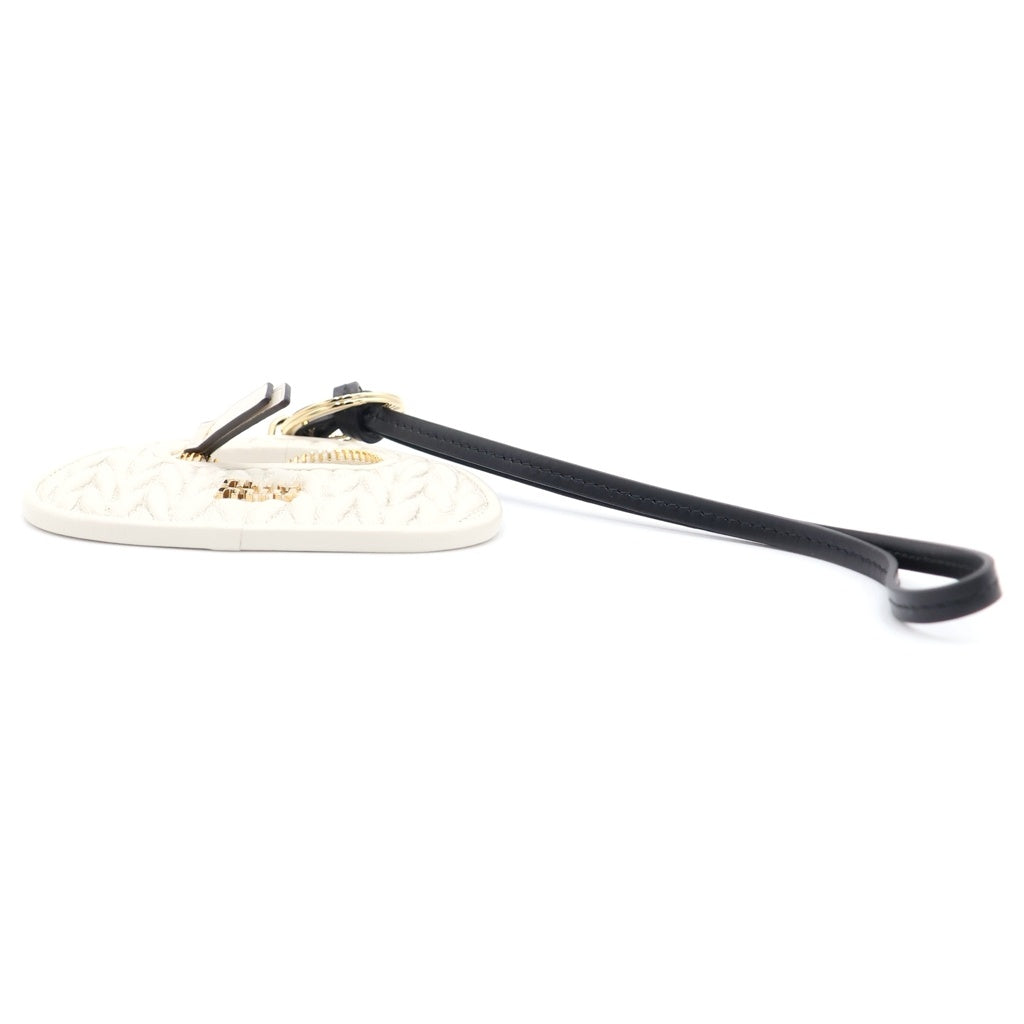 miumiu(ミュウミュウ) TRICK PELLE WANDER KEYCHAIN レザートリック ワンダー バッグ型チャーム キーリング ホワイト/ブラック 5TL357 2CWB F0009 レディース