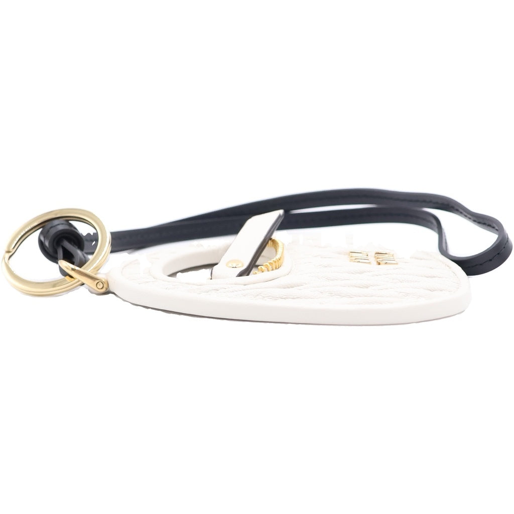 miumiu(ミュウミュウ) TRICK PELLE WANDER KEYCHAIN ワンダー バッグ型 レザーチャーム キーチェーン キーホルダー ホワイト/ブラック 5TL357 2CWB F0009 レディース