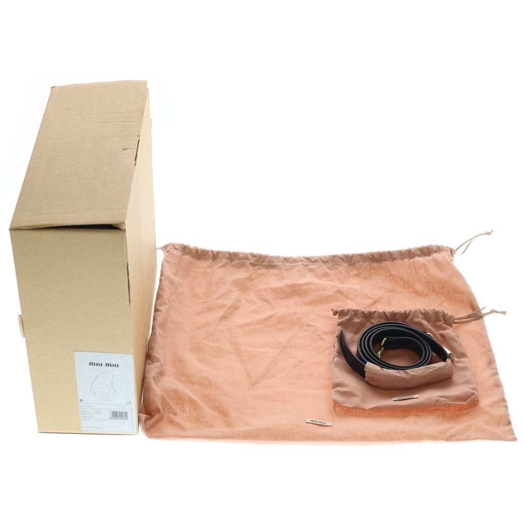 miumiu(ミュウミュウ) FINE CALF ペニーレザー 2WAY ショルダー ハンドバッグ ブラック 5BD270 ACRM F0002 レディース