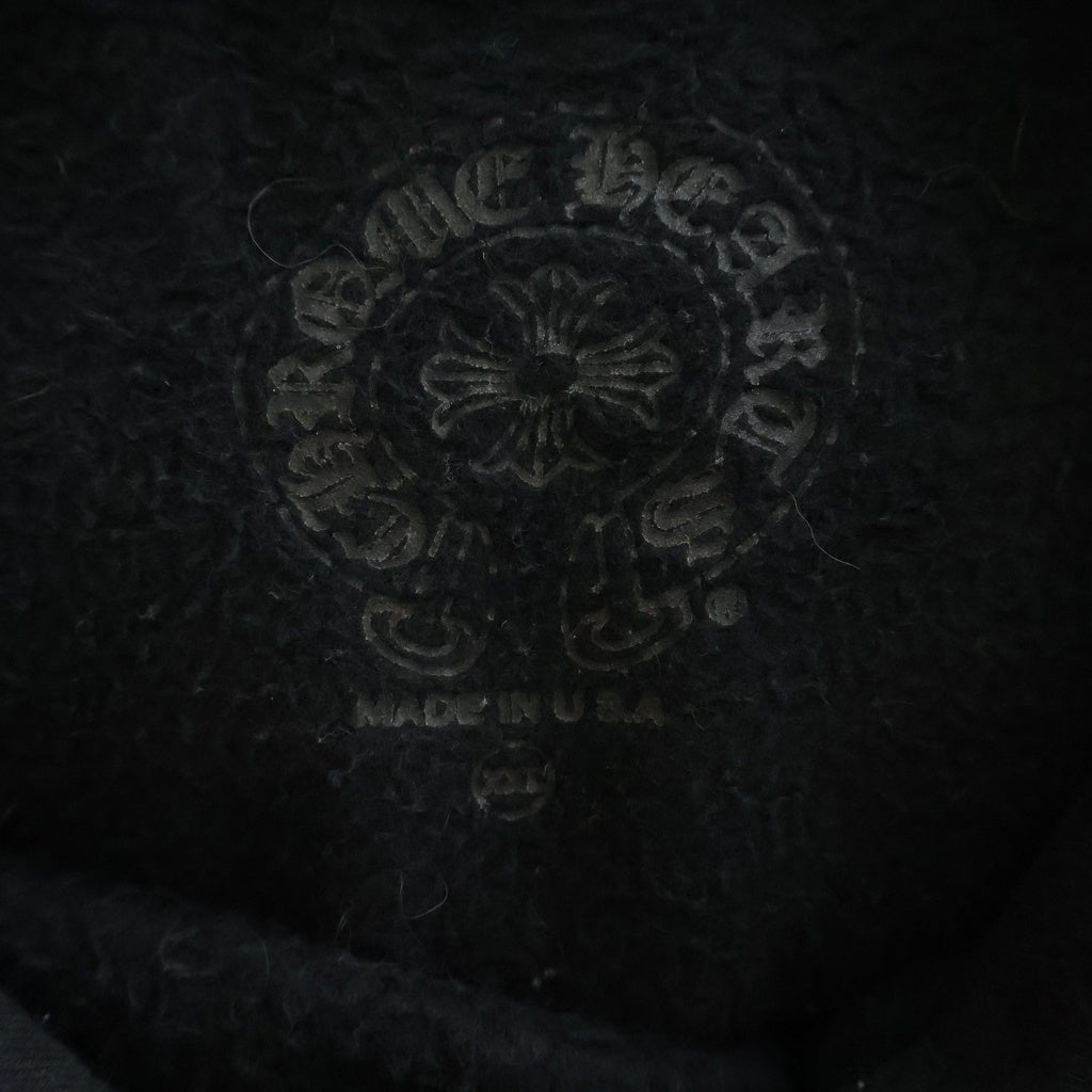CHROME HEARTS(クロムハーツ) WWW.CHROMEHEARTS.COM SILVER GLITTER HOODIE オンライン限定 グリッター ホースシューバックプリント プルオーバースウェットパーカー フーディー ブラック