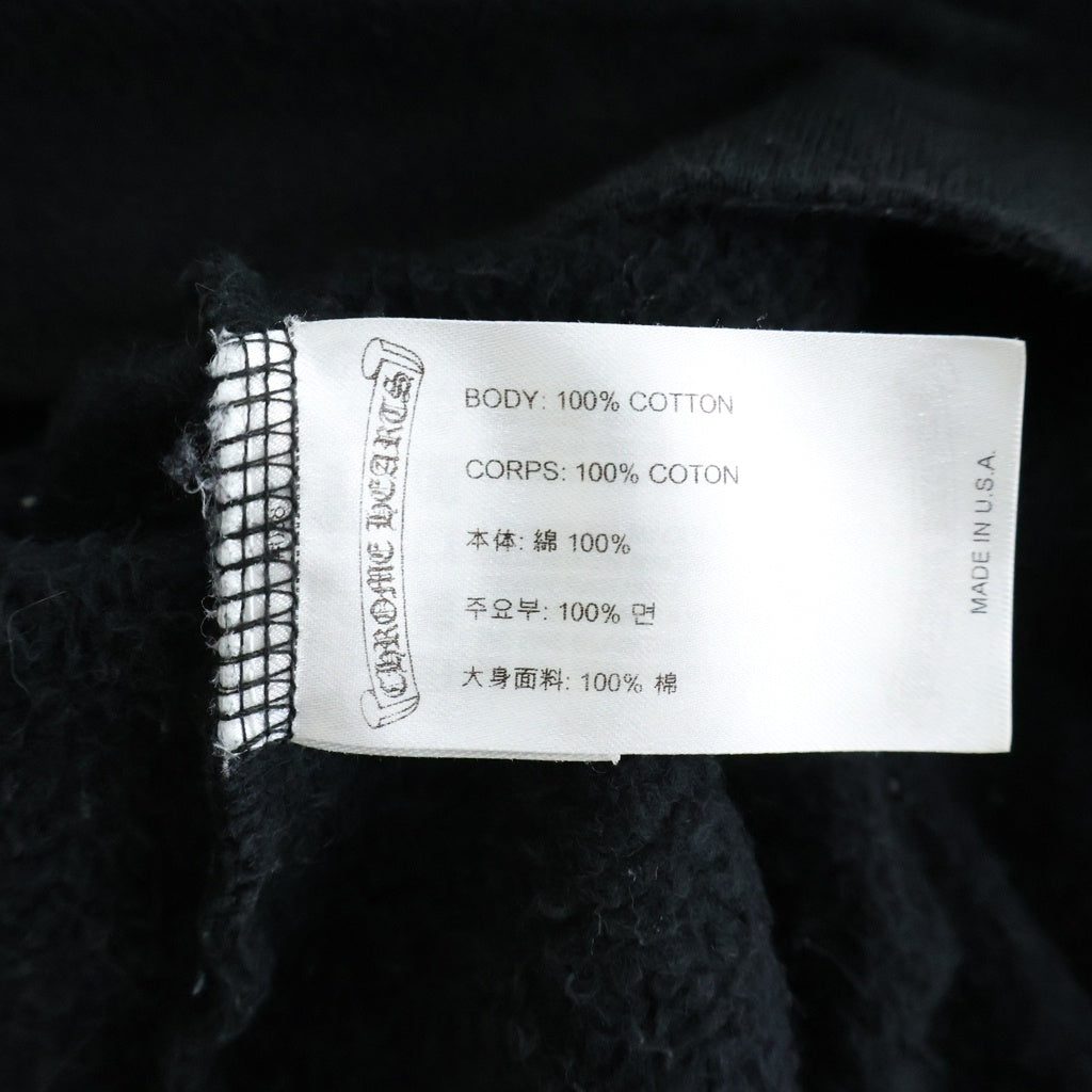 CHROME HEARTS(クロムハーツ) WWW.CHROMEHEARTS.COM SILVER GLITTER HOODIE オンライン限定 グリッター ホースシューバックプリント プルオーバースウェットパーカー フーディー ブラック