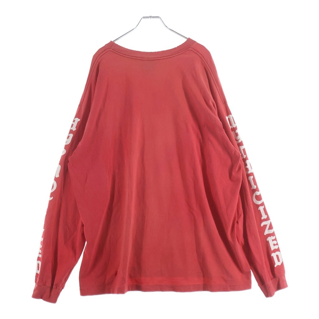 SAINT MICHAEL(セントマイケル) 24SS LS TEE SOFT LOVE ソフト ラブプリント加工Tシャツ 長袖クルーネックカットソー レッド SM-YS8-0000-021