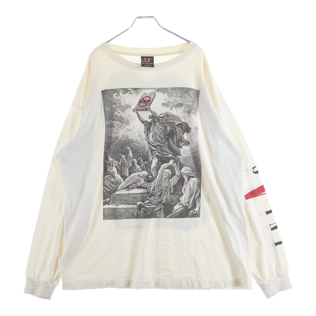 SAINT MICHAEL(セントマイケル) 22SS ×VLONE L/S NO CAP TEE ヴィーロン ノーキャップ アームプリントTシャツ 長袖クルーネックカットソー ホワイト SM-S22-0000-069