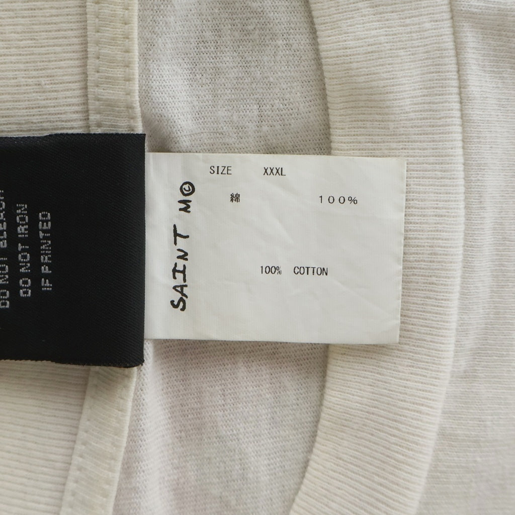 SAINT MICHAEL(セントマイケル) 22SS ×VLONE L/S NO CAP TEE ヴィーロン ノーキャップ アームプリントTシャツ 長袖クルーネックカットソー ホワイト SM-S22-0000-069