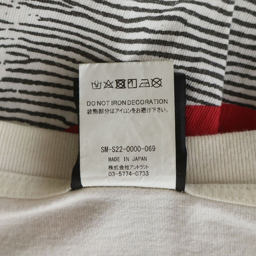 SAINT MICHAEL(セントマイケル) 22SS ×VLONE L/S NO CAP TEE ヴィーロン ノーキャップ アームプリントTシャツ 長袖クルーネックカットソー ホワイト SM-S22-0000-069