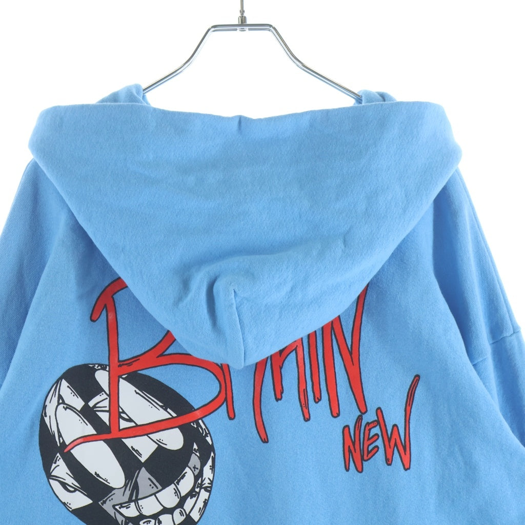 CHROME HEARTS(クロムハーツ) ×MATTY BOY BRAIN NEW PULLOVER HOODIE マッティボーイ ブレインニュー 両面プリント プルオーバースウェットパーカー フーディー ブルー