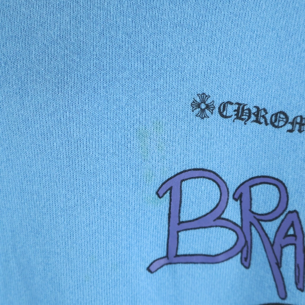 CHROME HEARTS(クロムハーツ) ×MATTY BOY BRAIN NEW PULLOVER HOODIE マッティボーイ ブレインニュー 両面プリント プルオーバースウェットパーカー フーディー ブルー