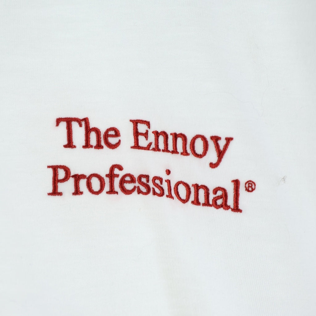 The Ennoy Professional(エンノイプロフェッショナル) 24SS LOGO T-SHIRT フロントロゴ刺繍Tシャツ 半袖クルーネックカットソー ホワイト SS24BRENCT04NTL