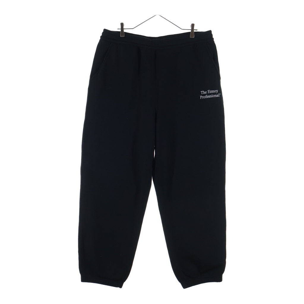 The Ennoy Professional(エンノイプロフェッショナル) 25SS SWEAT PANTS ロゴ刺繍 裏起毛スウェットパンツ ブラック SS25BRENPT01NTL