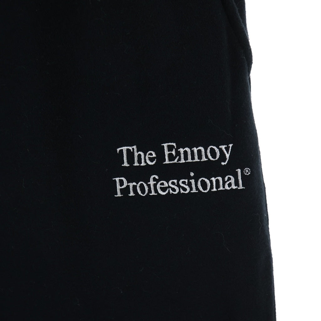 The Ennoy Professional(エンノイプロフェッショナル) 25SS SWEAT PANTS ロゴ刺繍 裏起毛スウェットパンツ ブラック SS25BRENPT01NTL
