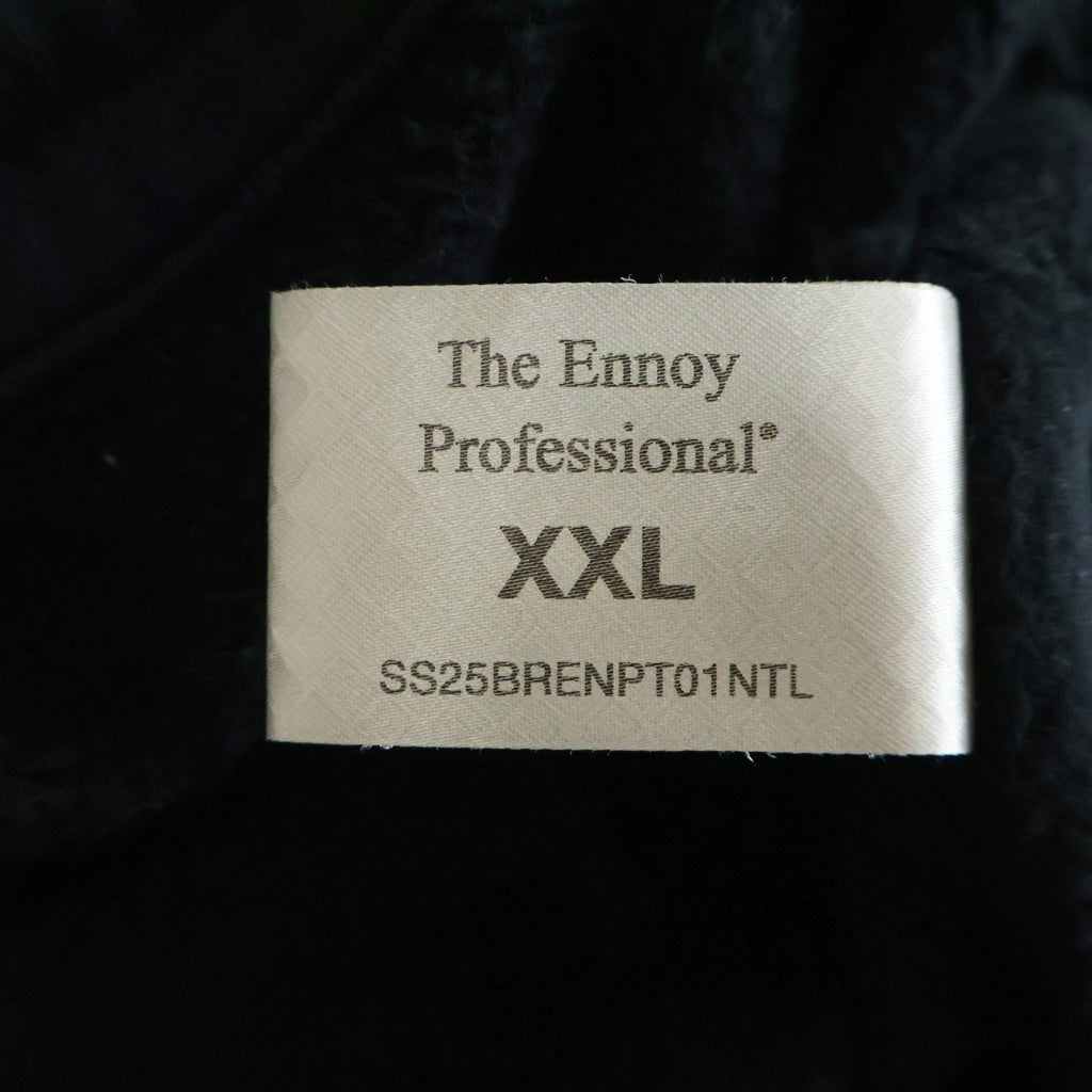 The Ennoy Professional(エンノイプロフェッショナル) 25SS SWEAT PANTS ロゴ刺繍 裏起毛スウェットパンツ ブラック SS25BRENPT01NTL