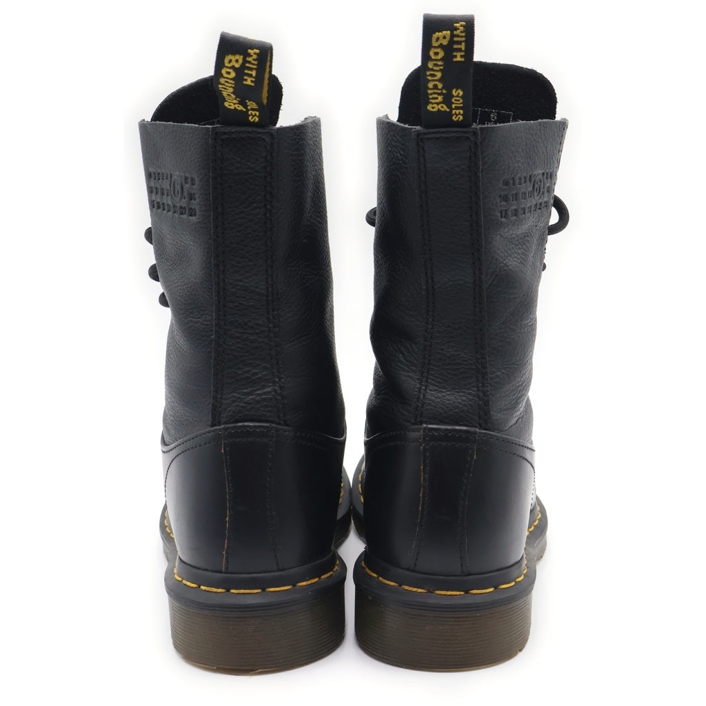 Dr.Martens(ドクターマーチン) ×MM6 Maison Margiela Leather Lace Up Boots 1490 TWIST エムエムシックス メゾンマルジェラ レースアップブーツ ブラック 32185001