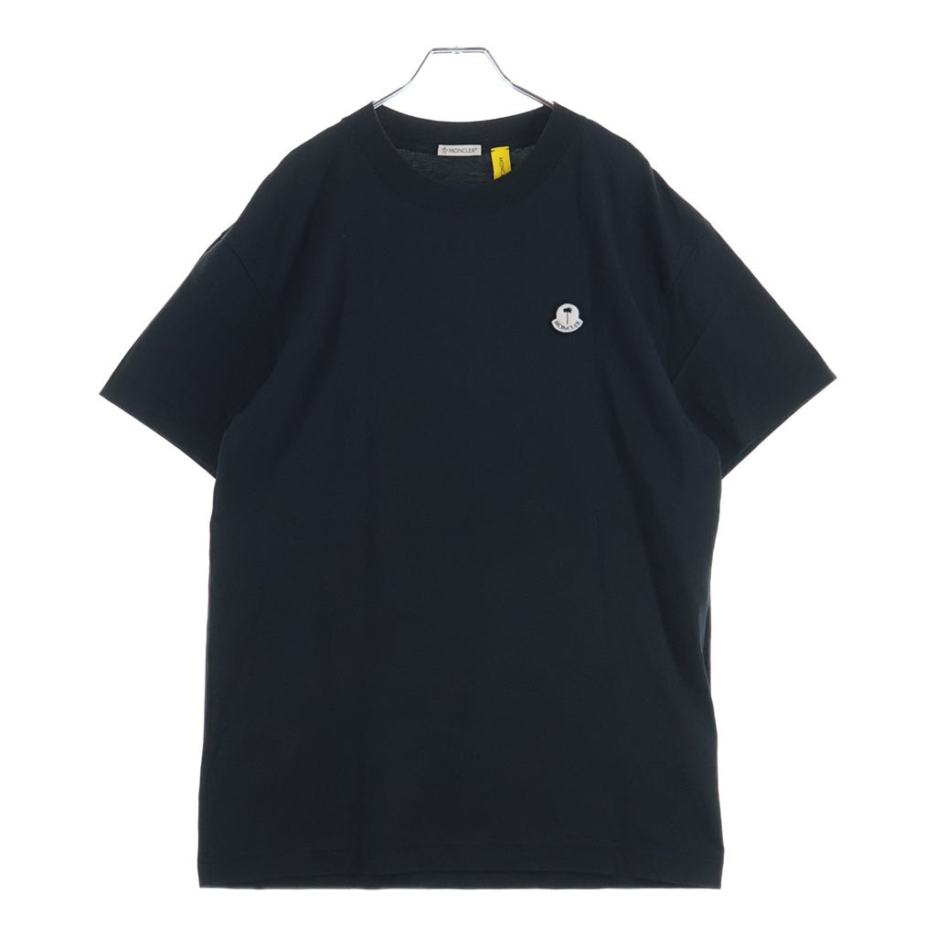 MONCLER GENIUS(モンクレール ジーニアス) 23AW ×PALM ANGELS SS T-SHIRT パームエンジェルス ロゴワッペン クルーネック半袖Tシャツ カットソー ブラック I209L8C00003