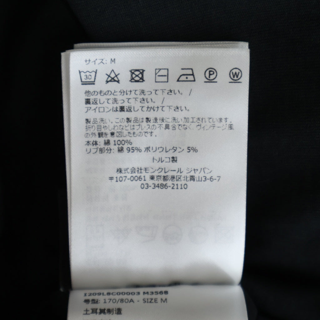 MONCLER GENIUS(モンクレール ジーニアス) 23AW ×PALM ANGELS SS T-SHIRT パームエンジェルス ロゴワッペン クルーネック半袖Tシャツ カットソー ブラック I209L8C00003