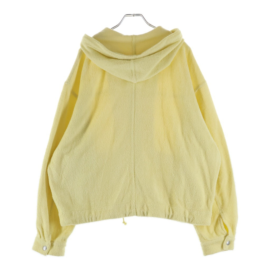 AURALEE(オーラリー) 26SS COTTON NYLON PILE ZIP PARKA コットン ナイロン パイル ジップアップパーカー フーディー イエロー A26SP01DP
