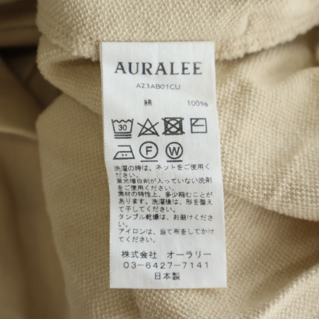 AURALEE(オーラリー) 23AW SUPER HIGH GAUGE SWEAT ZIP BLOUSON スーパー ハイゲージ スウェット ジップアップ ブルゾンジャケット ベージュ A23AB01CU