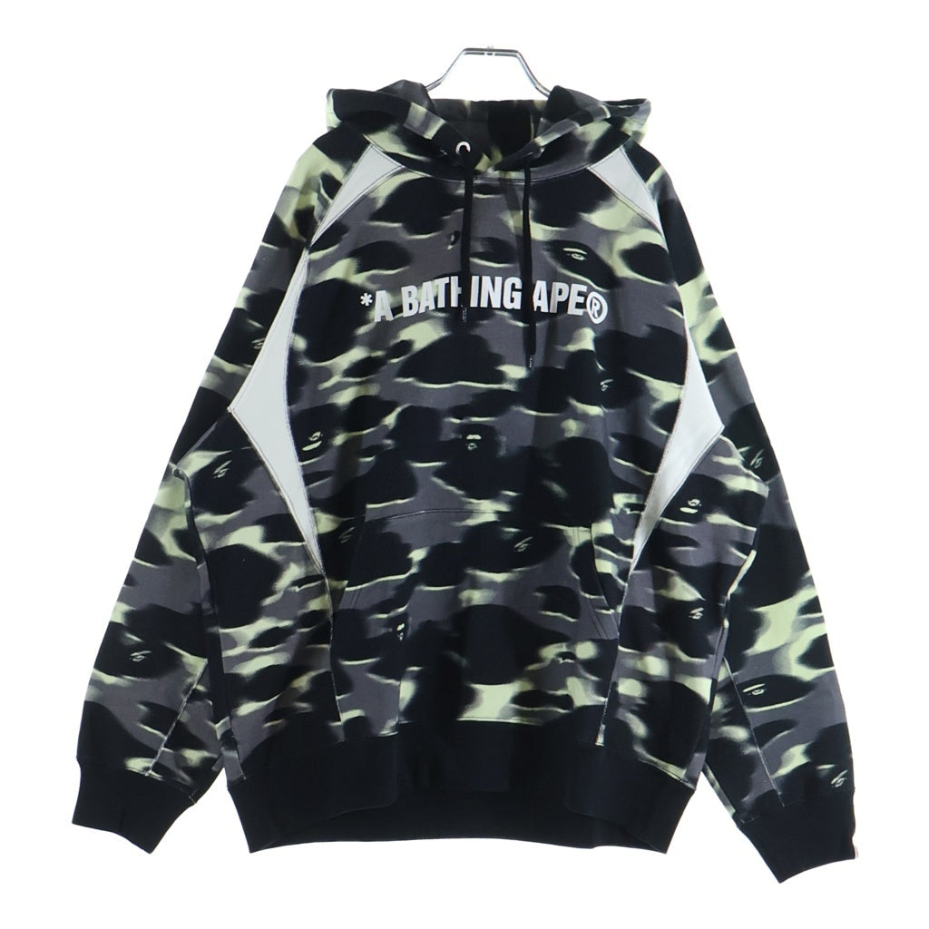 A BATHING APE(アベイシングエイプ) SCREEN CAMO FOOTBALL LOGO RELAXED FIT PULLOVER HOODIE スクリーン カモ フットボール ロゴ リラックスド フィット スウェットパーカー 001PPM301303M