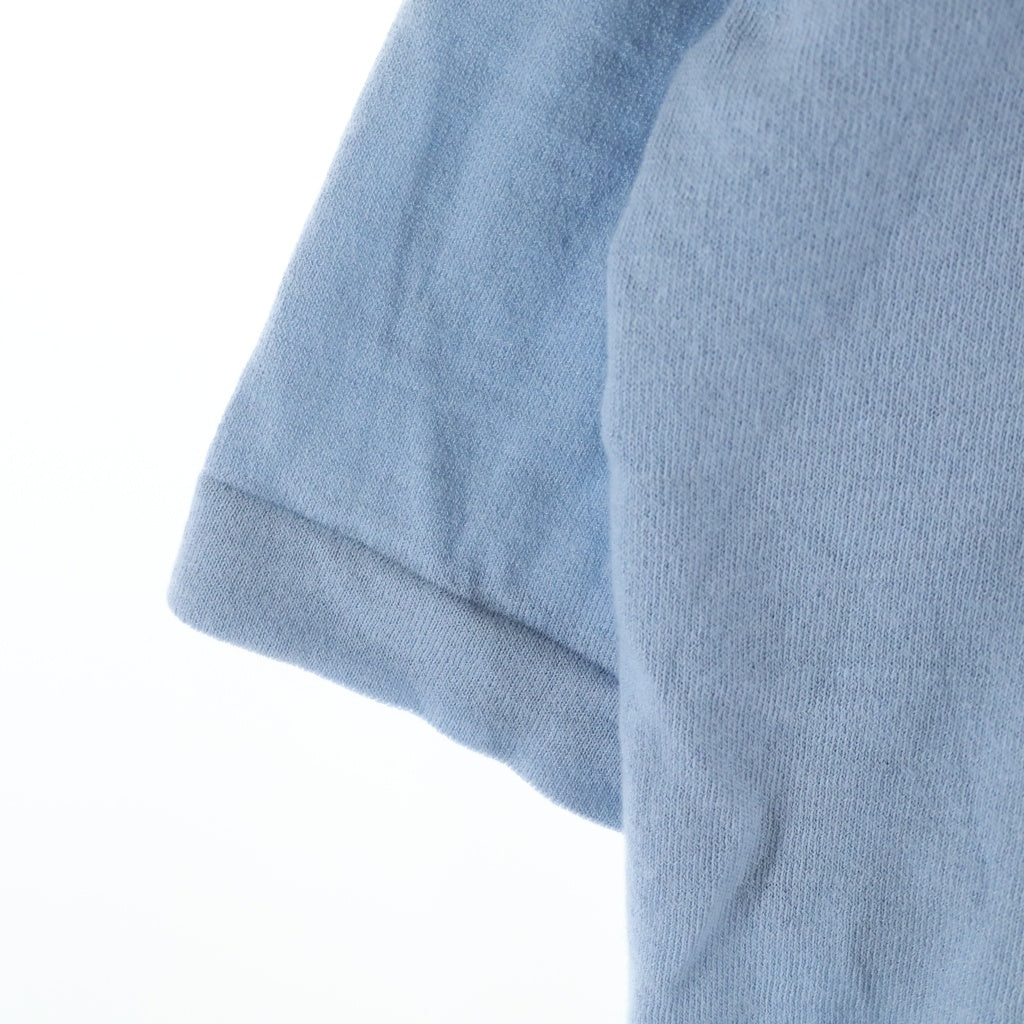 AURALEE(オーラリー) 24SS CASHMERE HARD TWIST KNIT TEE カシミヤ ハード ツイスト ニット クルーネック半袖Tシャツ カットソー ブルー A24ST02CT