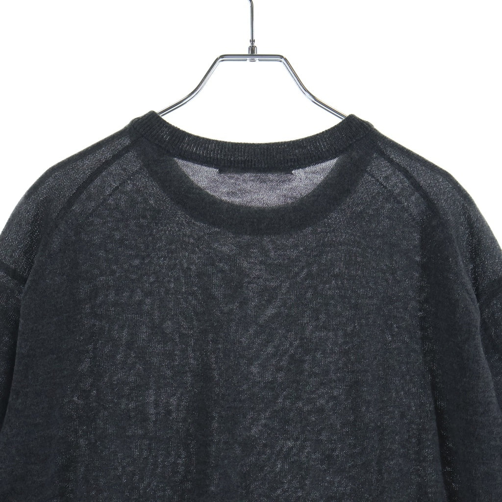 AURALEE(オーラリー) 23SS CASHMERE HARD TWIST KNIT TEE カシミヤ ハード ツイスト ニット クルーネック半袖Tシャツ カットソー グレー A23ST02CT