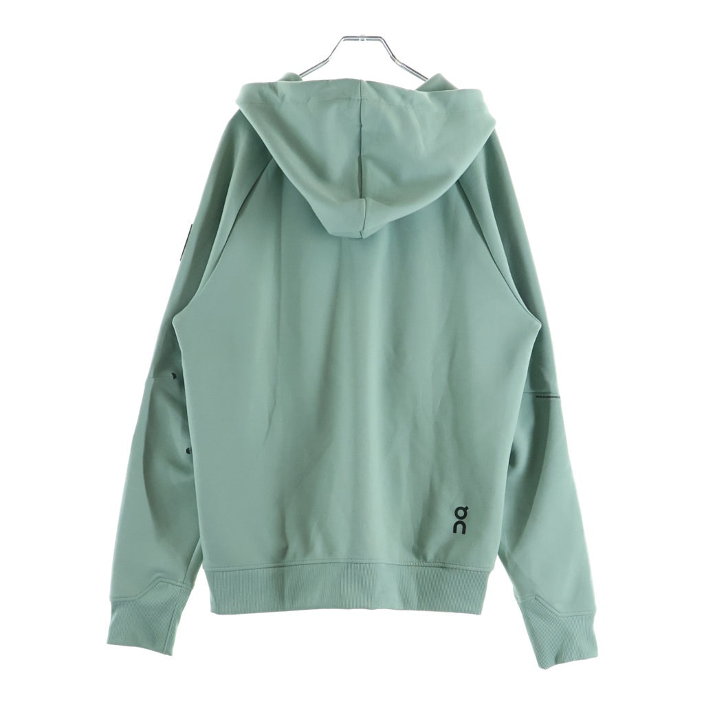 On(オン) SWEATSHIRT ON ZIPPED HOODIE 袖ロゴパッチ ジップアップスウェットパーカー フーディー グリーン 139.01081