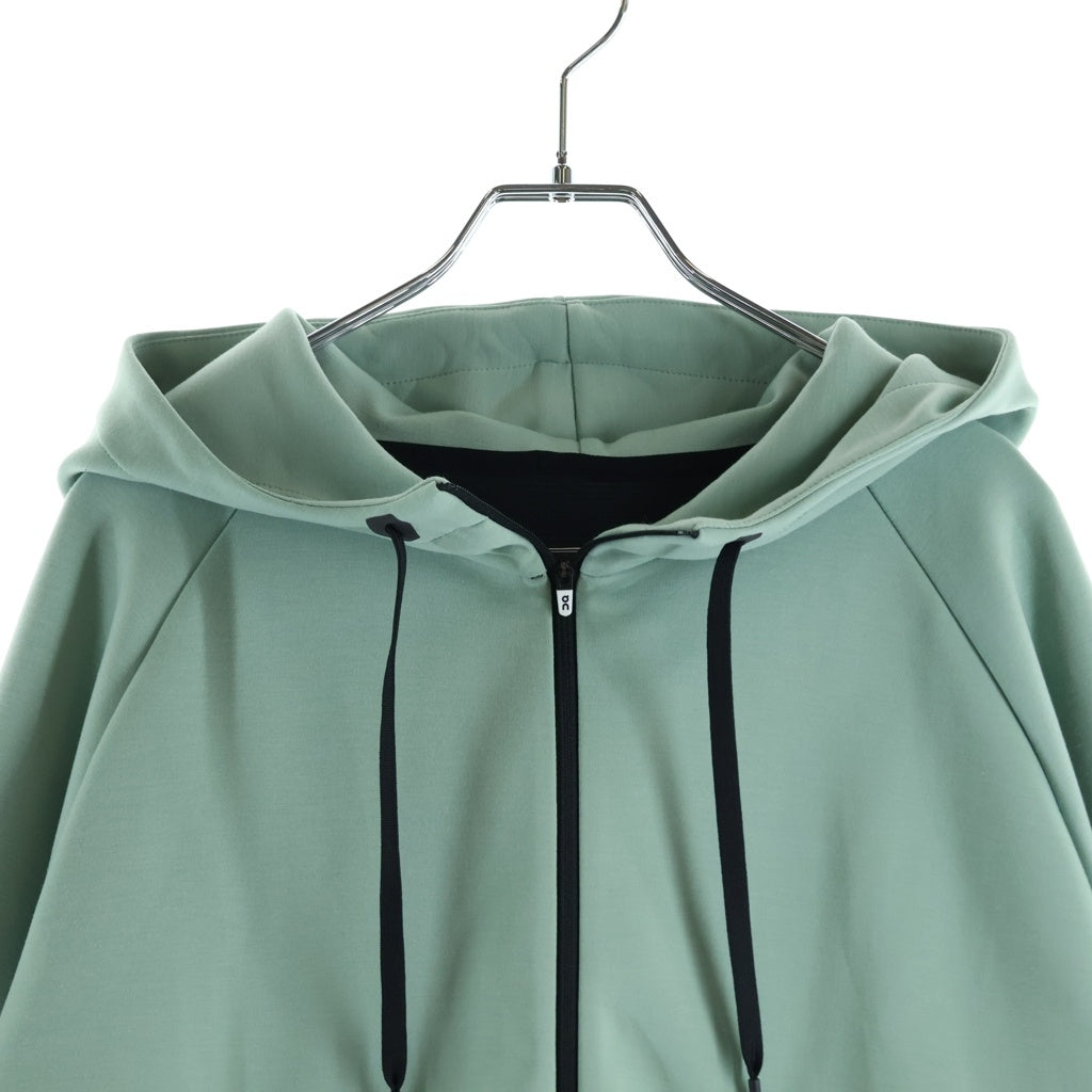 On(オン) SWEATSHIRT ON ZIPPED HOODIE 袖ロゴパッチ ジップアップスウェットパーカー フーディー グリーン 139.01081