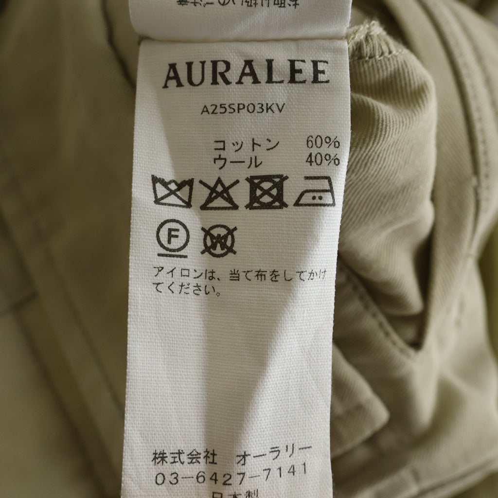 AURALEE(オーラリー) 25SS LIGHT COTTON WOOL VIYELLA CARGO PANTS ライト コットン ウール ビエラ カーゴパンツ ベージュ A25SP03KV