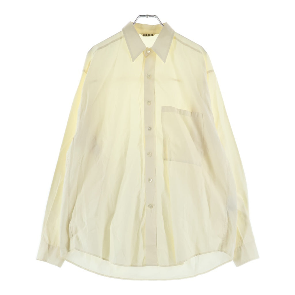 AURALEE(オーラリー) 23SS WASHED FINX TWILL BIG SHIRTS ウォッシュド フィンクス ツイル ビッグ 長袖シャツ アイボリー A00S03TN