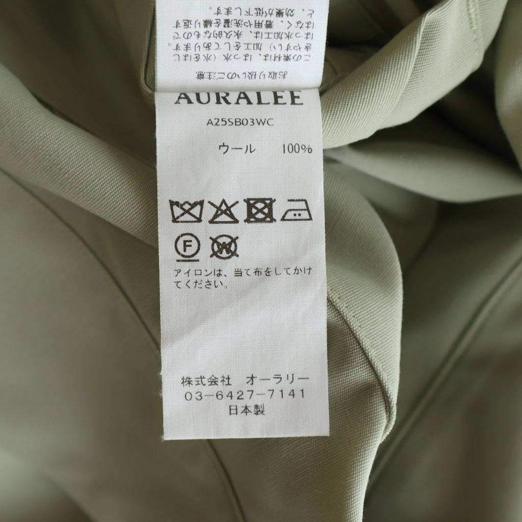 AURALEE(オーラリー) 25SS WOOL MAX CANVAS HIGH NECK ZIP BLOUSON ウール マックス キャンバス ハイネック ジップアップ ブルゾンジャケット オリーブ A25SB03WC
