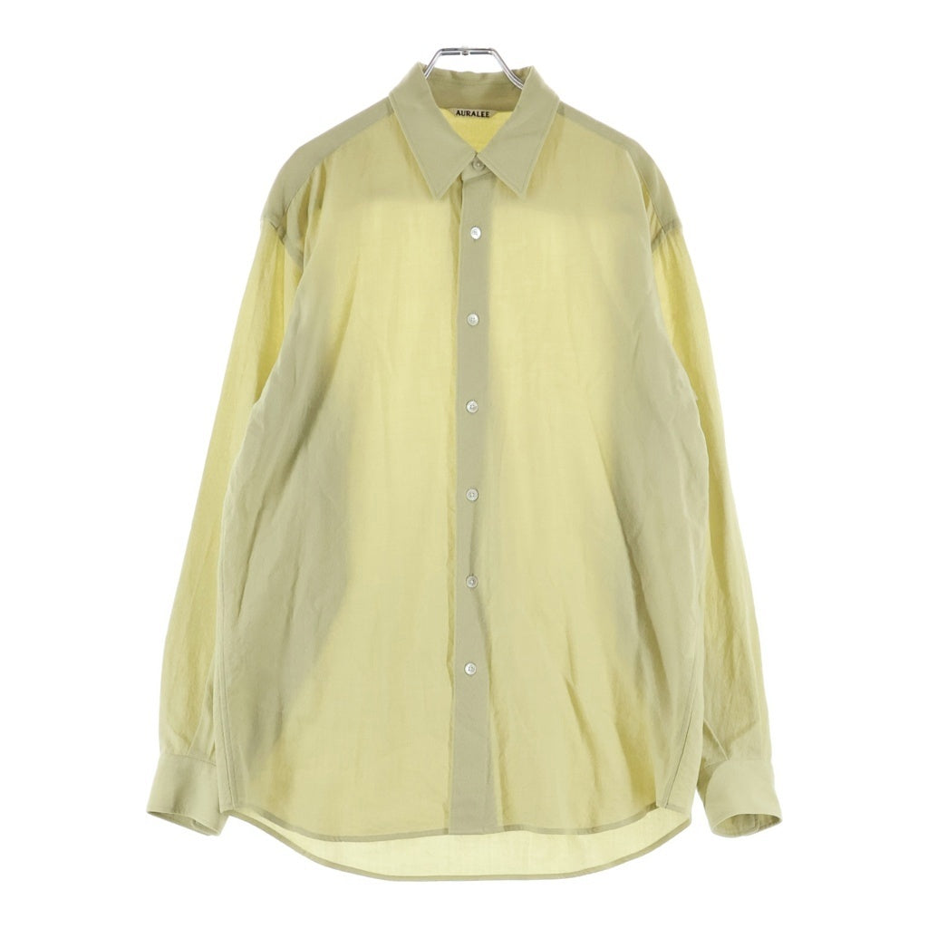 AURALEE(オーラリー) 23SS HARD TWIST WOOL VIYELLA SHIRT ハード ツイスト ウール ビエラ 長袖シャツ ベージュ A23SS02WV