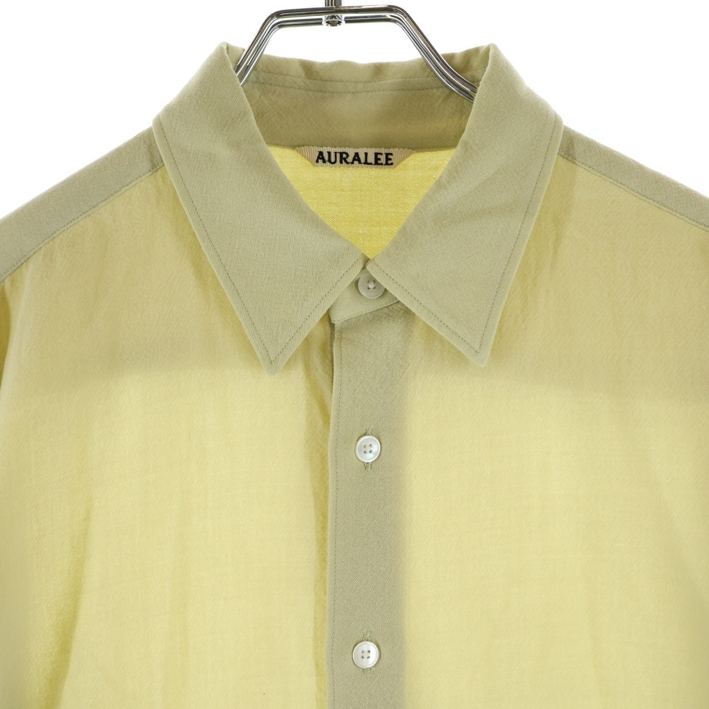 AURALEE(オーラリー) 23SS HARD TWIST WOOL VIYELLA SHIRT ハード ツイスト ウール ビエラ 長袖シャツ ベージュ A23SS02WV