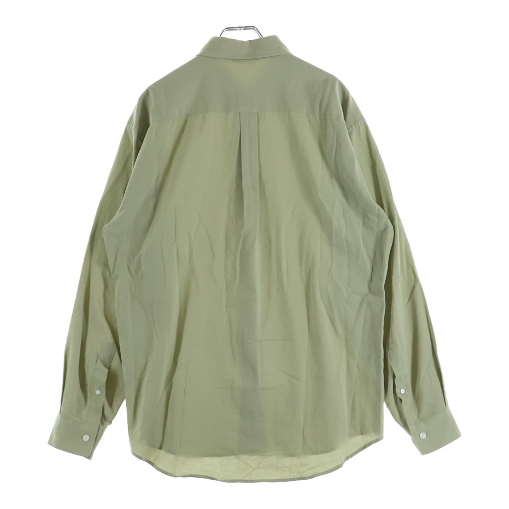 AURALEE(オーラリー) 24SS HARD TWIST COTTON SILK VIYELLA SHIRT ハード ツイスト コットン シルク ビエラ 長袖シャツ カーキ A24SS02KV