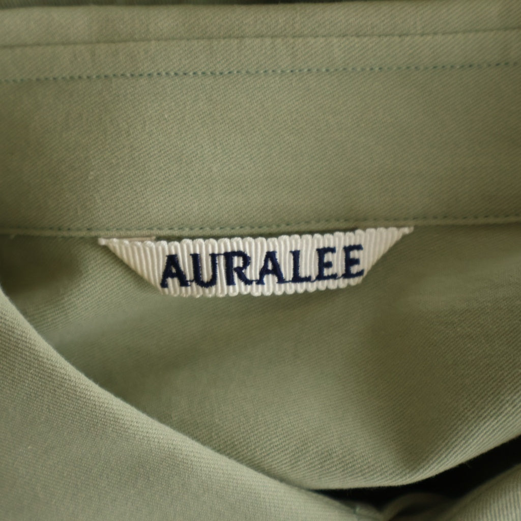 AURALEE(オーラリー) 24SS HARD TWIST COTTON SILK VIYELLA SHIRT ハード ツイスト コットン シルク ビエラ 長袖シャツ カーキ A24SS02KV