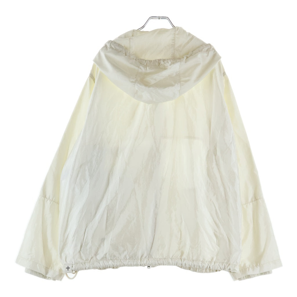 JIL SANDER +(ジルサンダープラス) 23SS SILK JACKET シルク混 フーデッドナイロンジャケット ホワイト J47BN0120 J70002