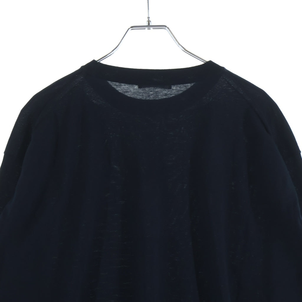 AURALEE(オーラリー) 25SS SUPER HIGH GAUGE COTTON KNIT PULLOVER LIGHT スーパー ハイゲージ コットン プルオーバー ライト クルーネックニットセーター ブラック A25SP01KA