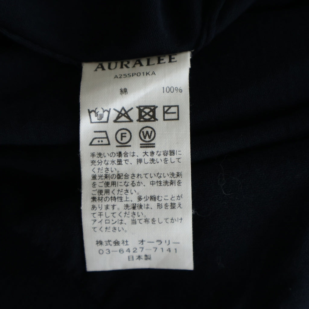 AURALEE(オーラリー) 25SS SUPER HIGH GAUGE COTTON KNIT PULLOVER LIGHT スーパー ハイゲージ コットン プルオーバー ライト クルーネックニットセーター ブラック A25SP01KA