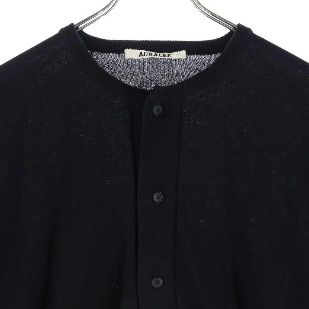 AURALEE(オーラリー) 24SS CASHMERE HARD TWIST KNITCARDIGAN カシミヤ ハード ツイスト ニットカーディガン ブラック A24SC01CT