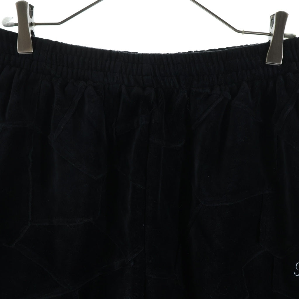 SUPREME(シュプリーム) 25SS Patchwork Velour Short パッチワーク ベロア ショーツ ハーフパンツ ブラック