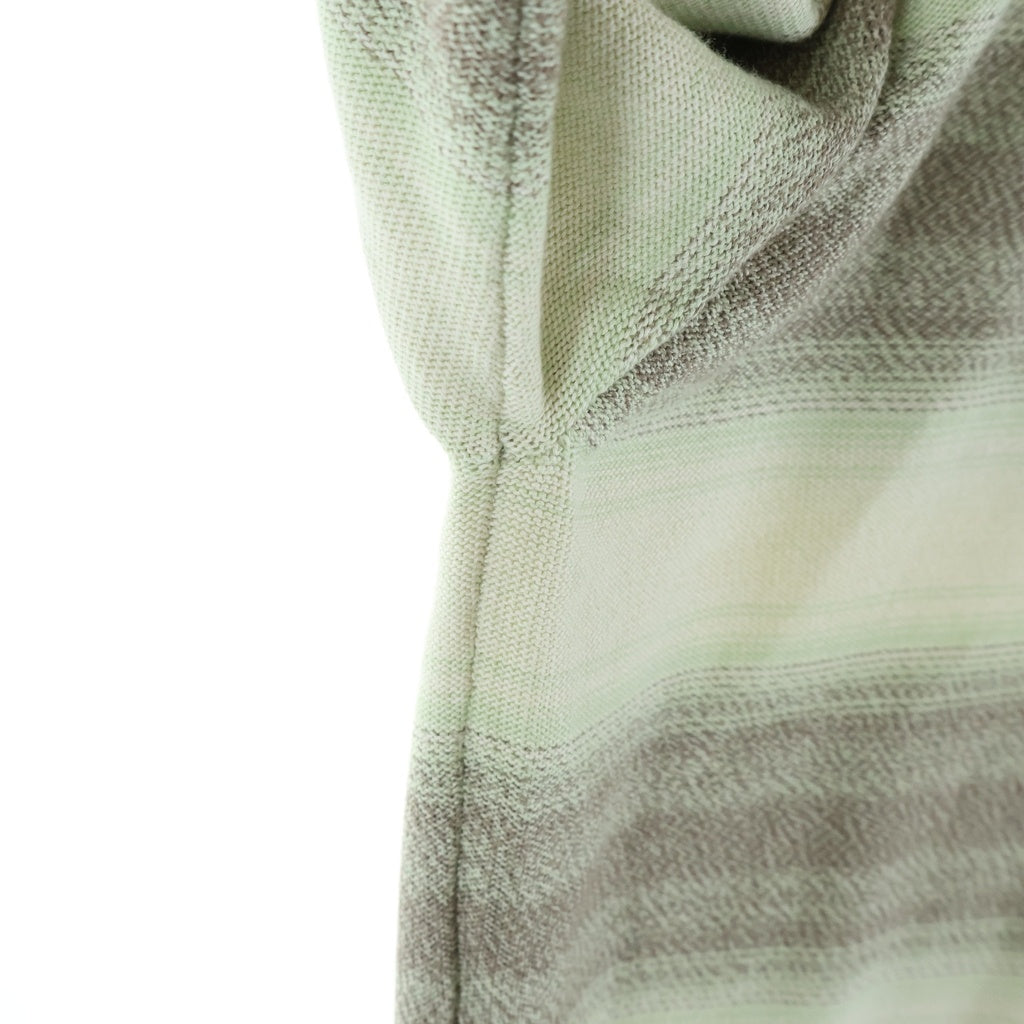 AURALEE(オーラリー) 26SS COTTON SILK GRADIENT STRIPE KNIT SHIRT CARDIGAN コットン シルク グラディエント ストライプ シャツ ニットカーディガン グリーン/ブラウン A26SC01GB