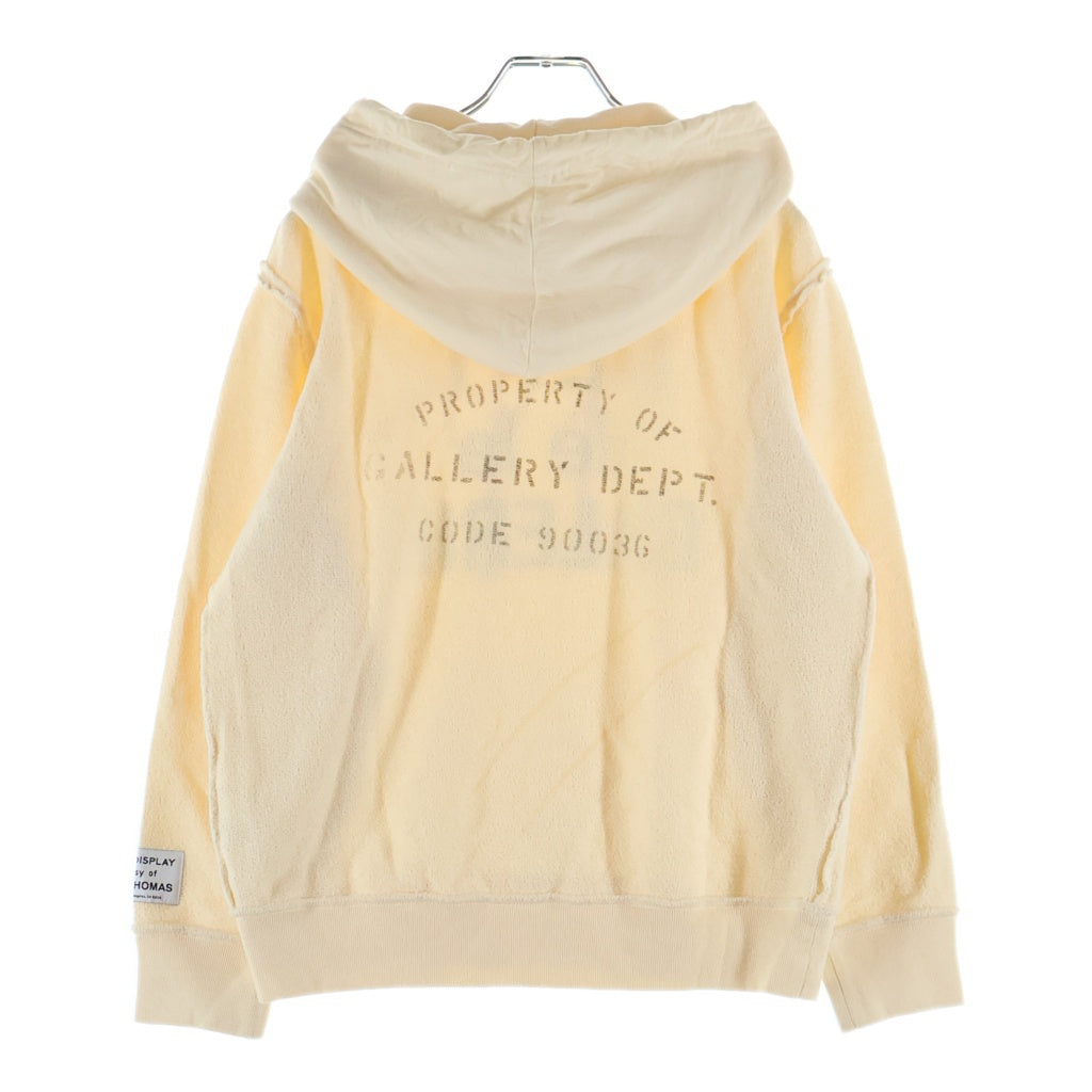 GALLERY DEPT.(ギャラリーデプト) ×LANVIN ランバン ロゴプリント リバーシブル プルオーバースウェットパーカー フーディー アイボリー RM-HOG003-J069-P22