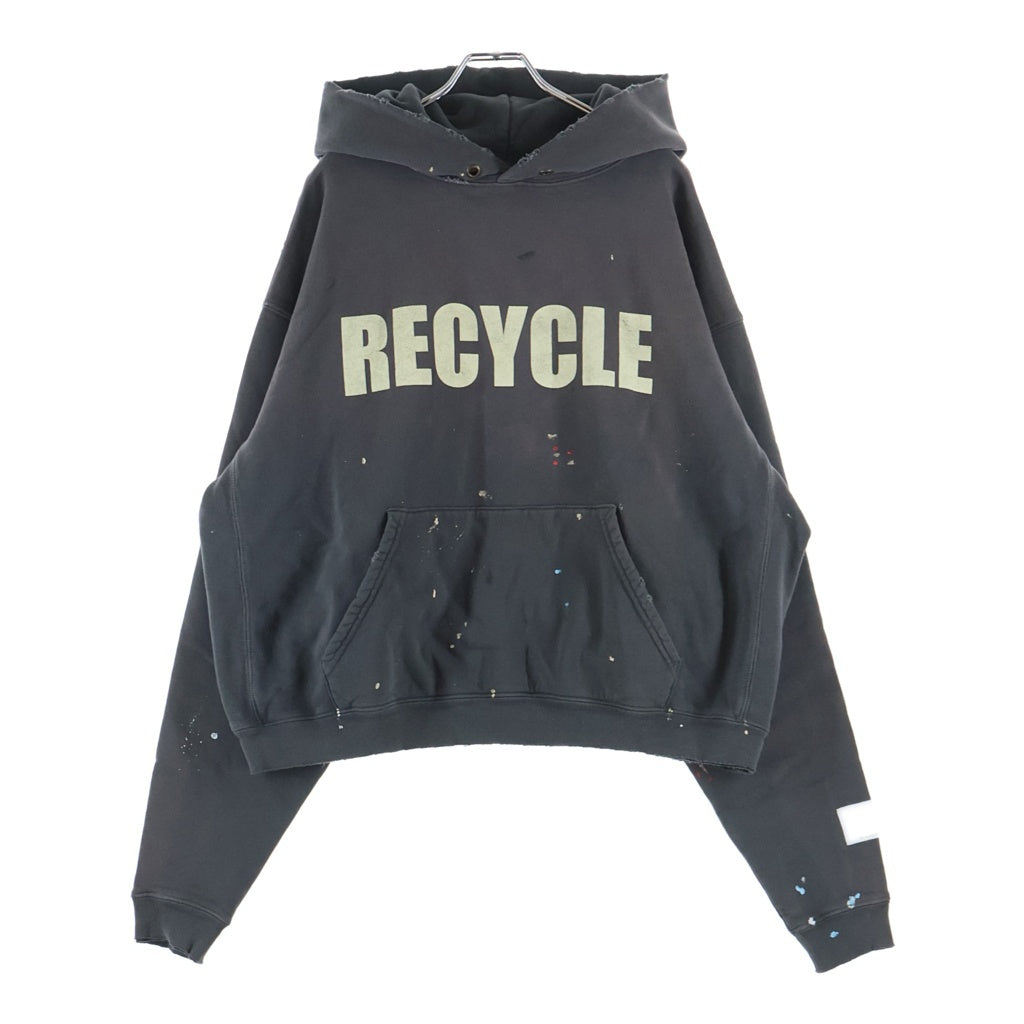 GALLERY DEPT.(ギャラリーデプト) 23SS 90S RECYCLE DISTRESSED PRINTED JERSEY HOODIE リサイクル プリンテッド ジャージ プルオーバースウェットパーカー フーディー ブラック